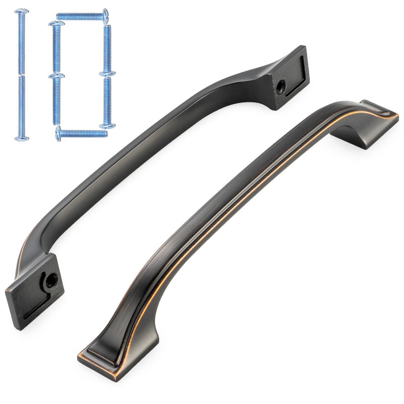 KOOFIZO 10 Pack 5 Inch Oil Rubbed Bronze Kitchen Cabinet Pulls Rubbed Bronze Cabinet Handles Bronze Cabinet Hardware for Kitchen Cabinets 1958 Drawer Dresser Cupboard Bedroom - Image 1